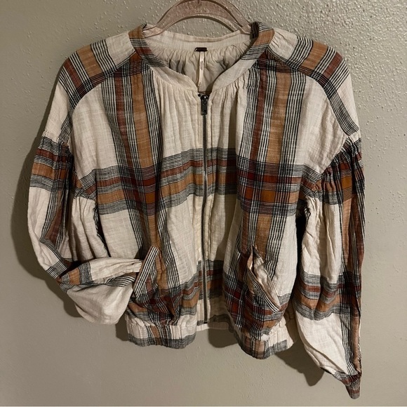 Free People Mattie Plaid Bomber Jacket - Picture 10 of 11